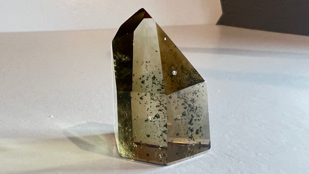 Smokey Citrine Tower With Hematite