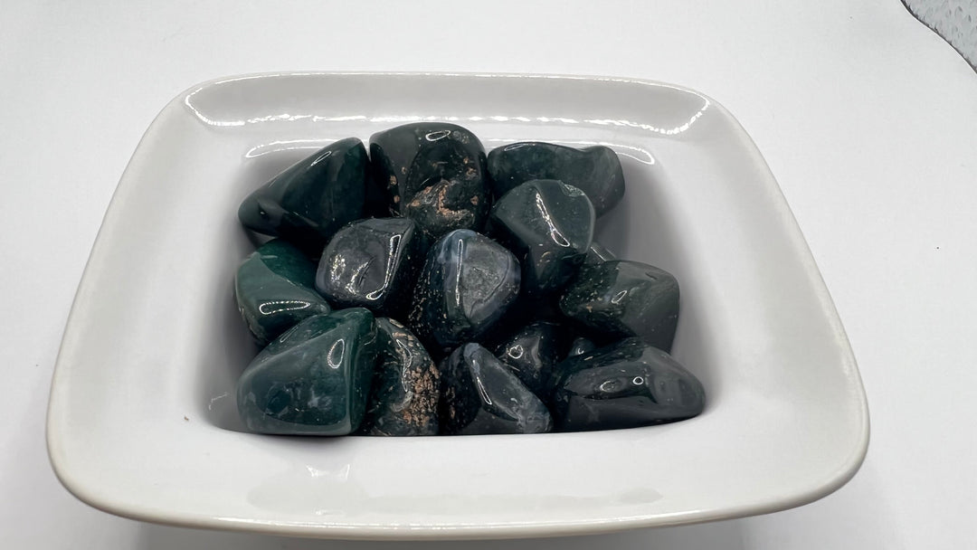 Green Moss Agate Tumbles